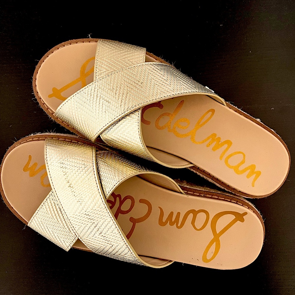 Sam Edelman gold and braided sandals